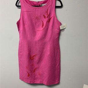 Jessica Howard Vibrant Pink Dress with Red Accents